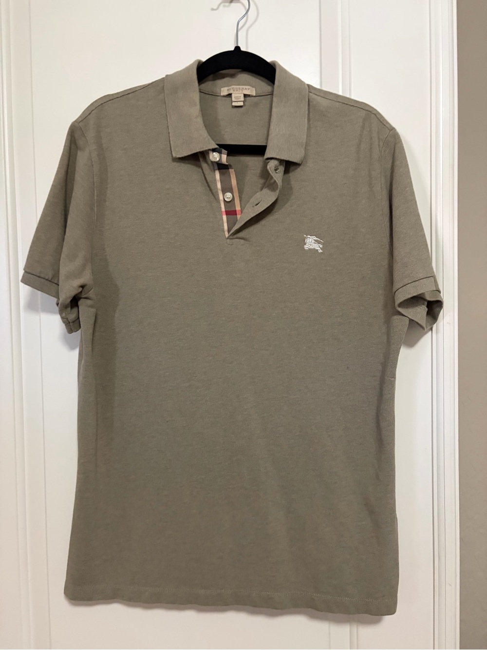 🤎❤️Authentic Burberry Men's S/ Sleeve Polo Signature Placket & Plaid ❤️🤎
